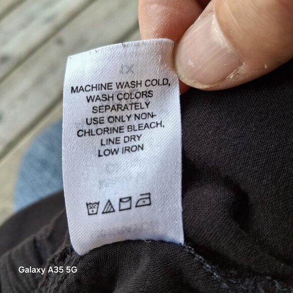 Ellos Womens Plus Size Barrel Cropped Black Wide-Leg Pants With Side Pockets 1X - Picture 8 of 8